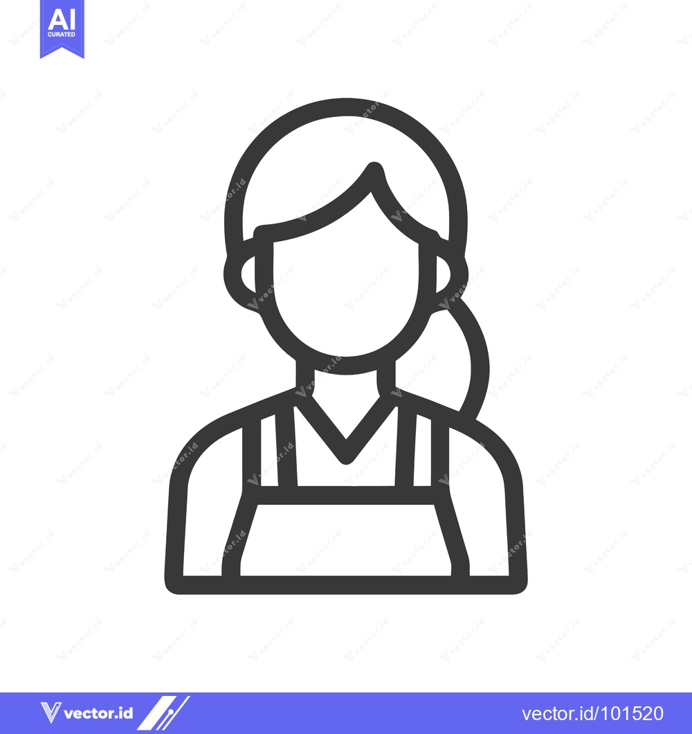 Premium Vector dari Anonymous Female Professional in Apron, Clean Line Art Graphic