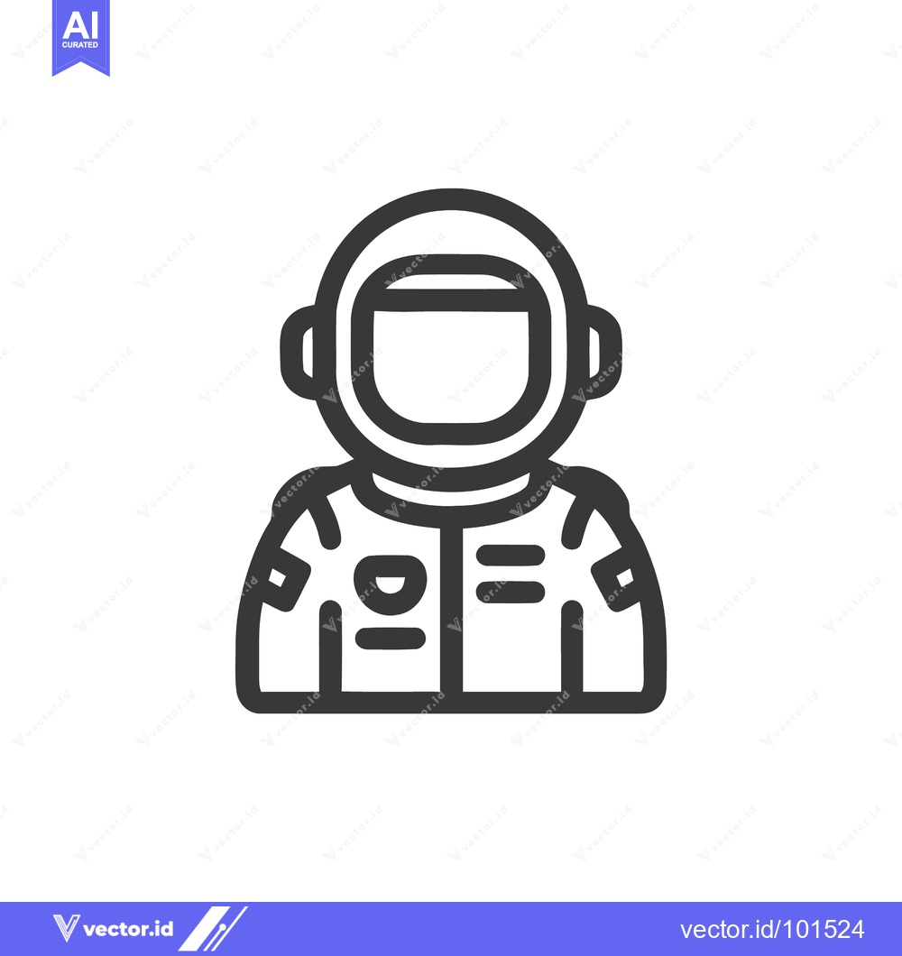 Premium Vector dari Clean and Bold Astronaut Line Icon: A Modern Spaceman Bust Illustratio