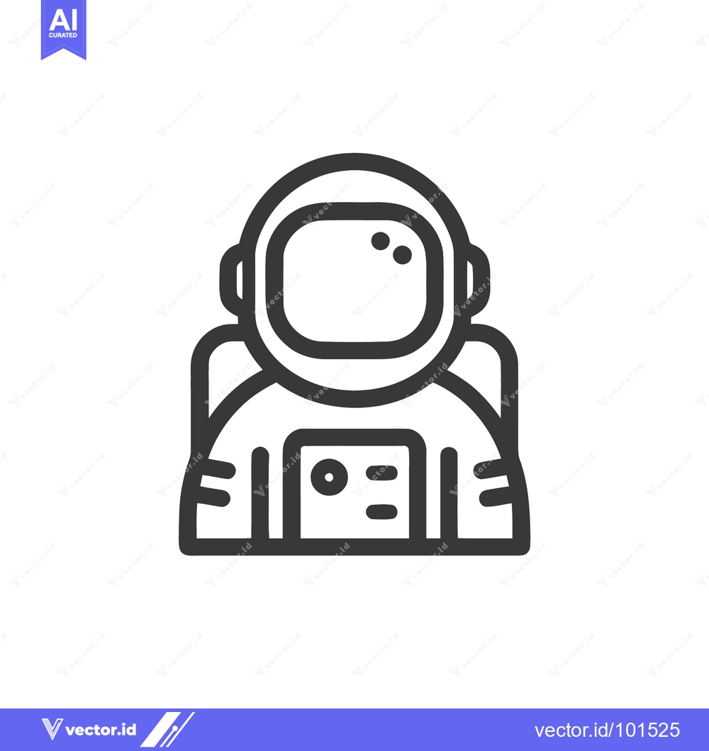 Premium Vector of Sleek Monochrome Astronaut Bust Icon in a Minimalist Line Art Style