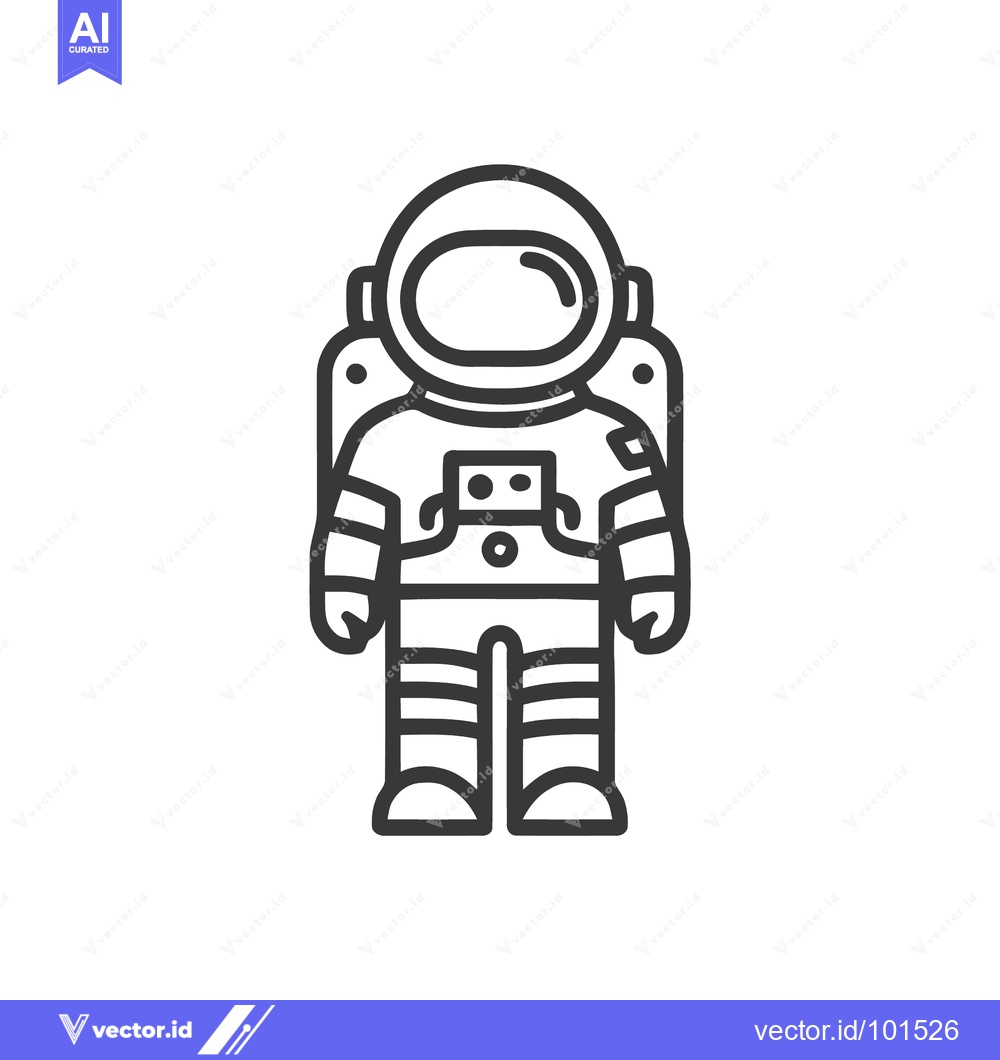 Premium Vector dari Bold Outline Astronaut Figure, a Minimalist Space Explorer Icon