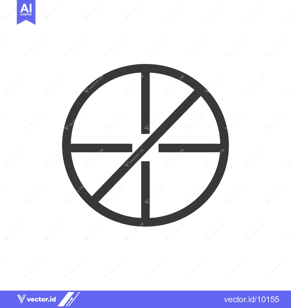 Premium Vector of A black and white circular icon with a diagonal line through the cente