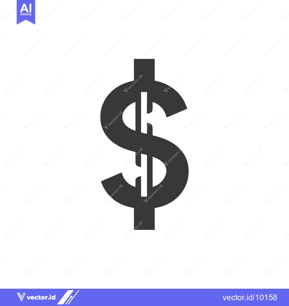 Premium Vector of A Black and White Dollar Sign Icon