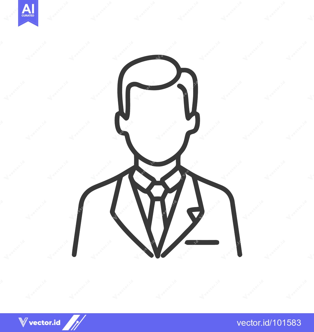 Premium Vector of Sleek Outline Icon of a Faceless Professional Man in a Business Suit