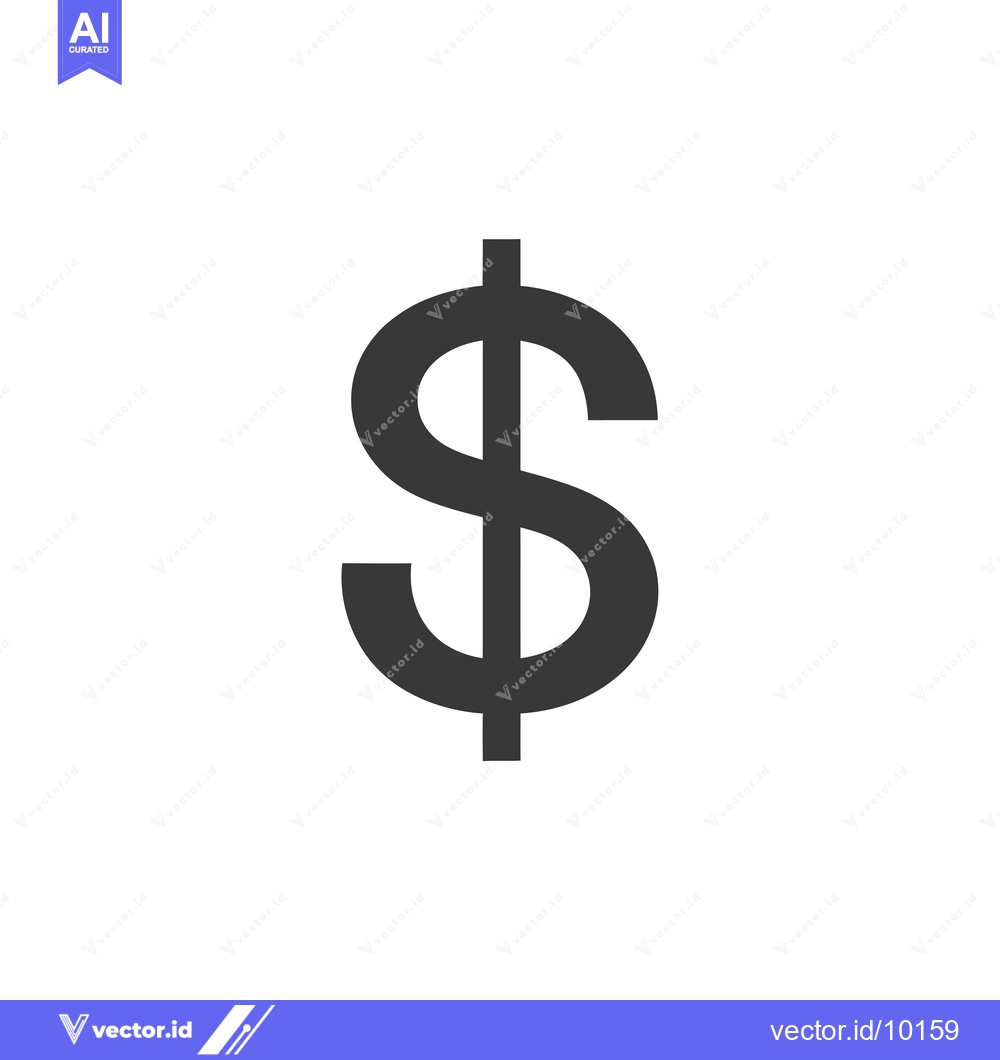 Premium Vector dari A Black and White Dollar Sign Icon