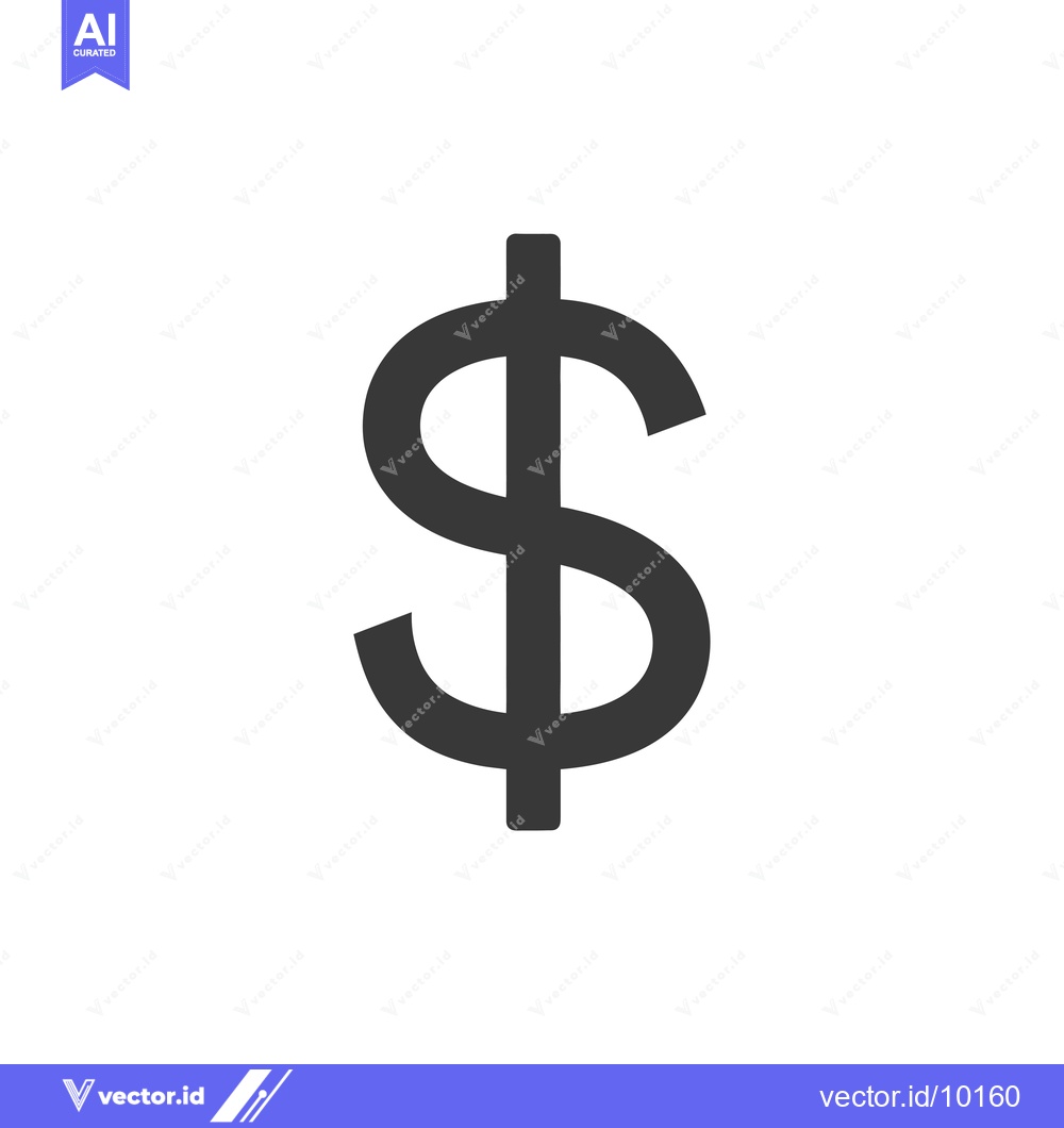 Premium Vector dari A Black and White Dollar Sign Icon