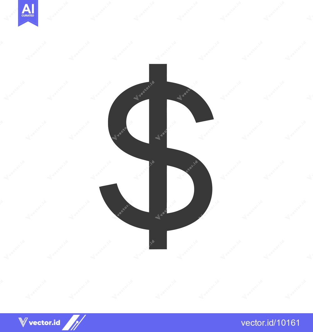 Premium Vector of A Black and White Dollar Sign Icon