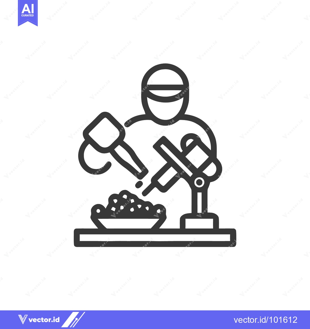 Premium Vector dari Scientist using a robotic arm and pipette for analysis, a minimalist l