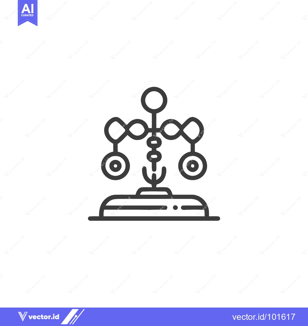 Premium Vector dari Kinetic Perpetual Motion Sculpture with Infinity Loops Line Icon