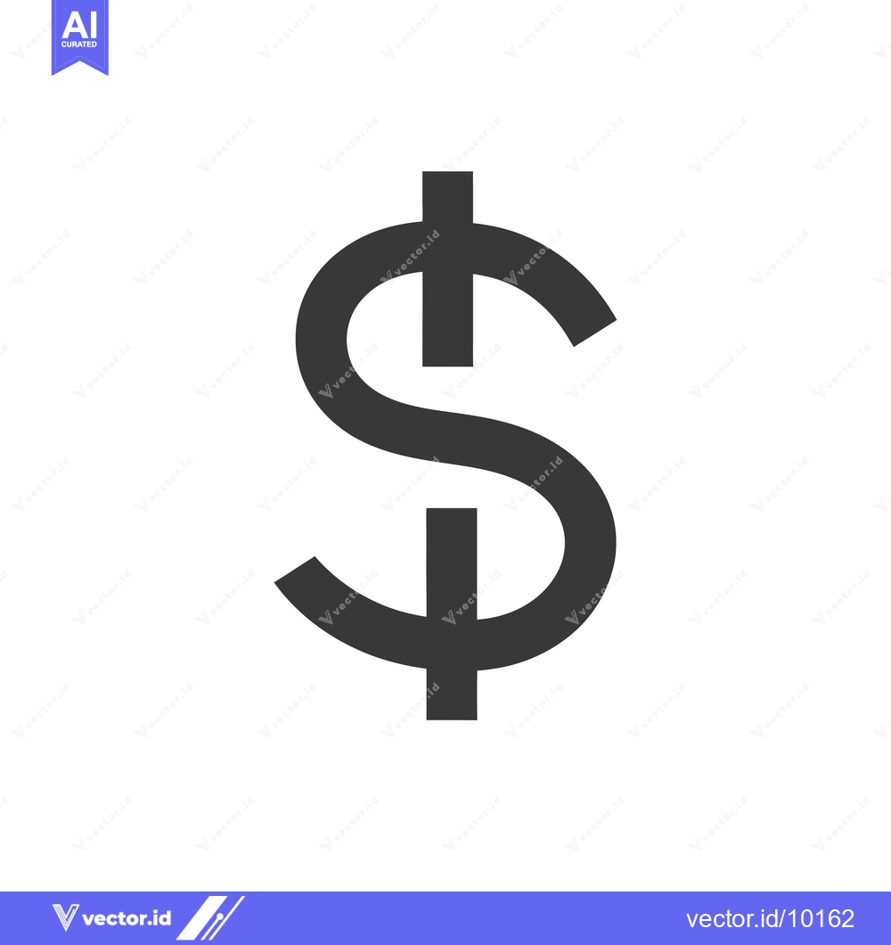 Premium Vector dari A Black and White Dollar Sign Icon