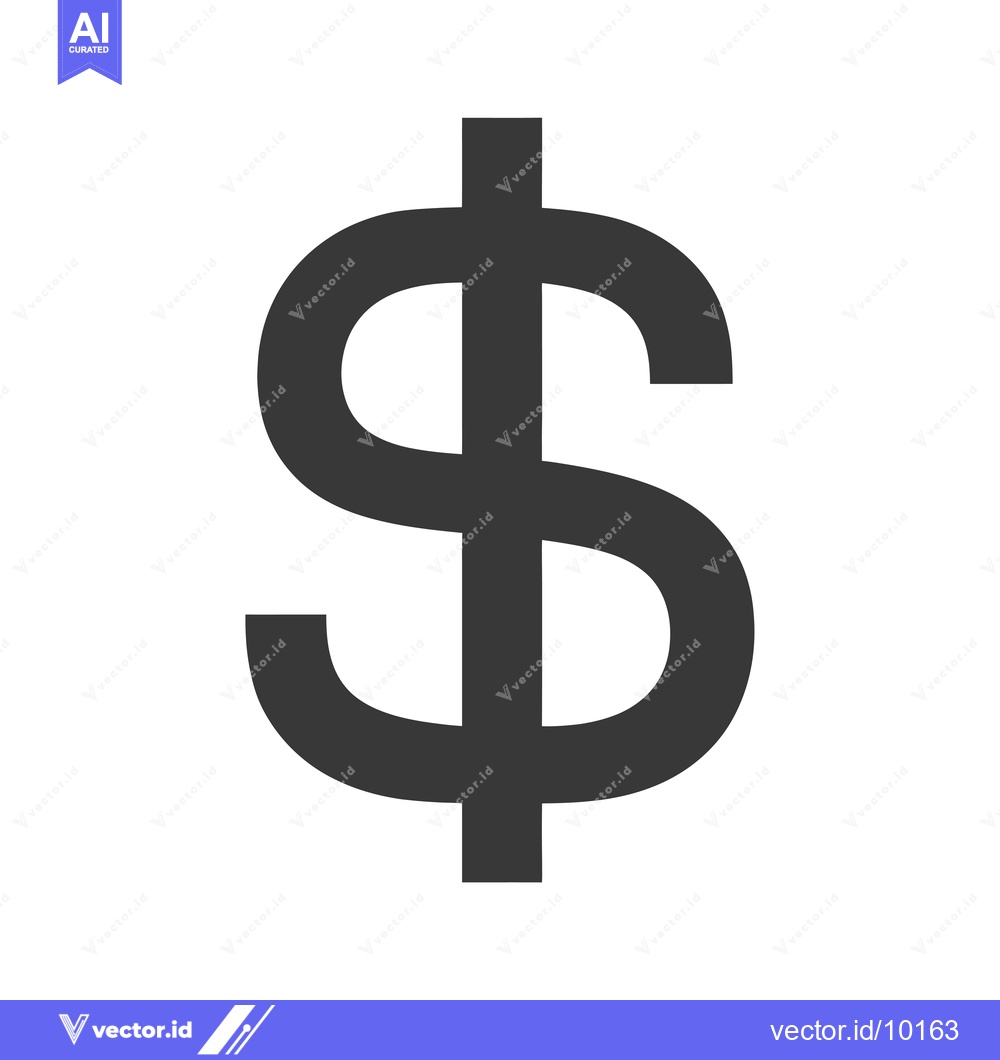 Premium Vector dari A Black and White Dollar Sign Symbol