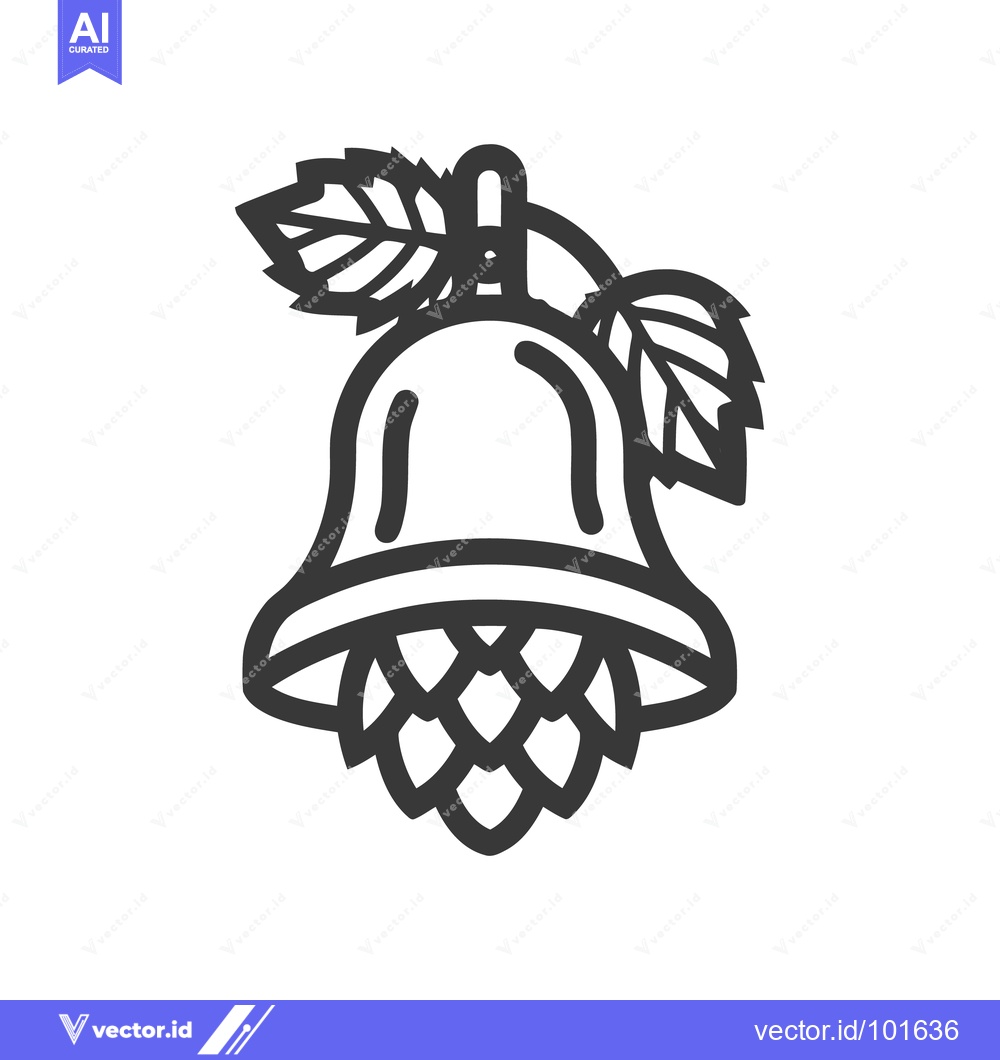 Premium Vector of Stylized Hop Bell Icon: A Clever Fusion of a Bell and Hop Cone for Bre