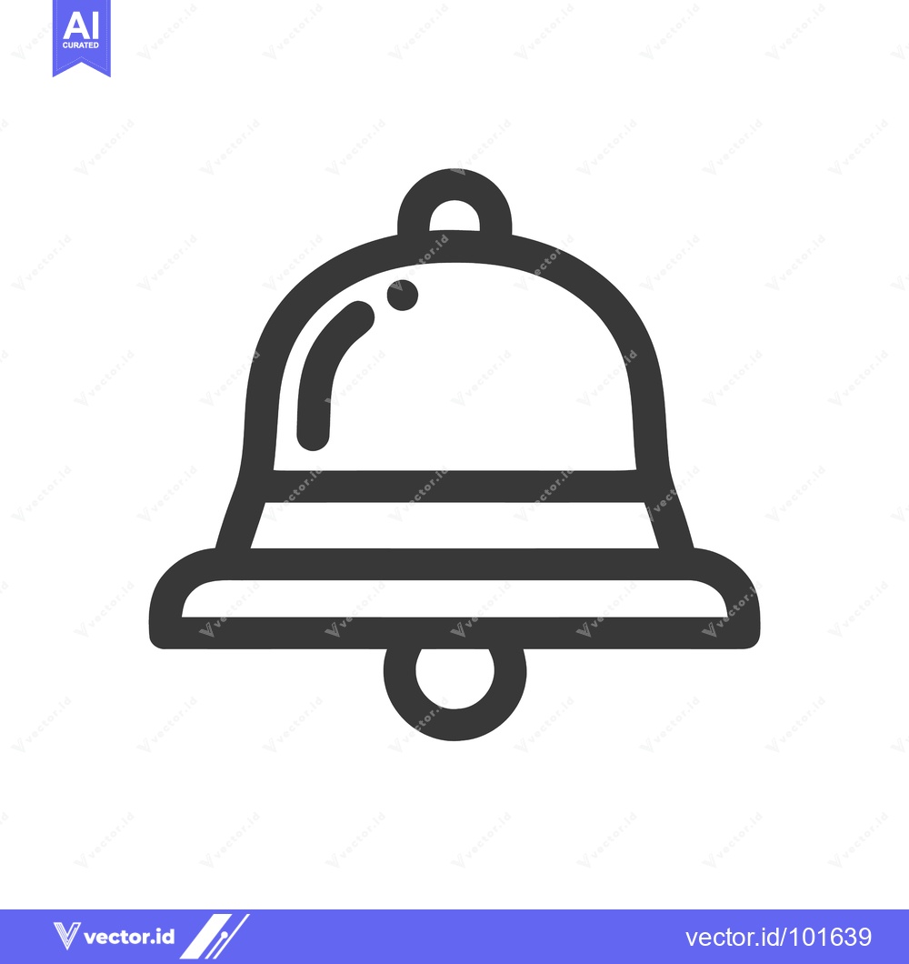 Premium Vector of Modern Notification Bell Icon with Subtle Ringing Dot in Clean Line Ar