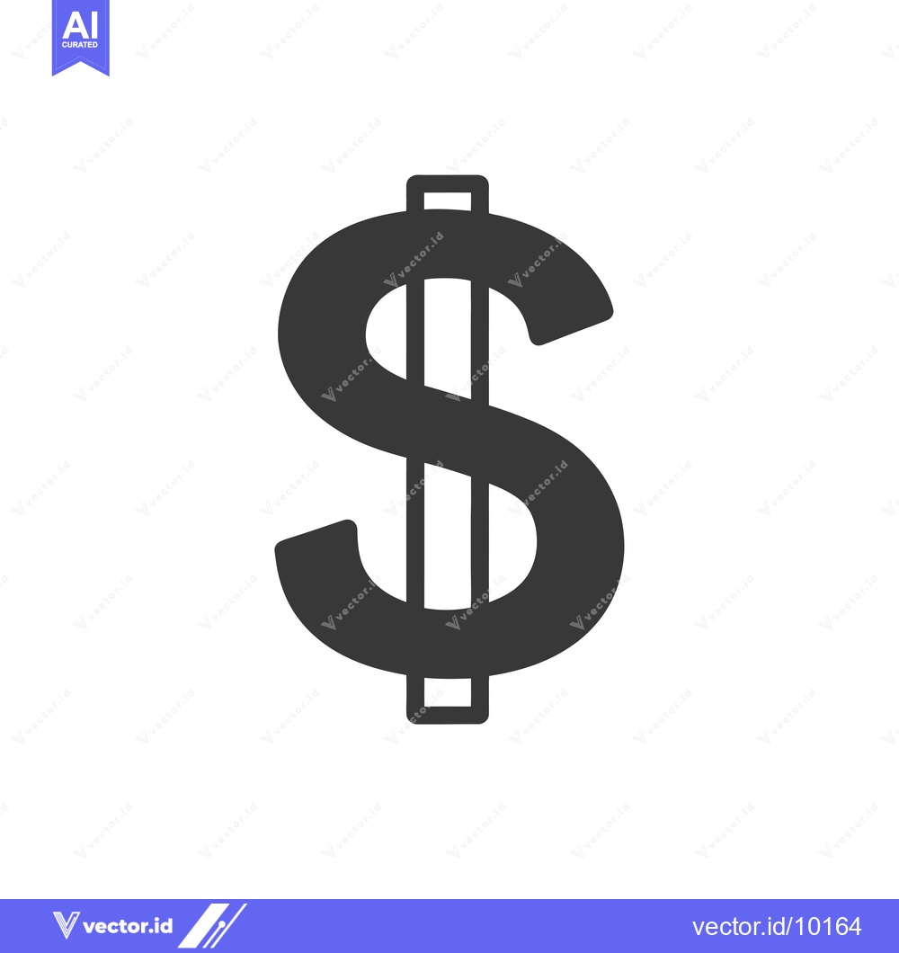 Premium Vector of A Black and White Dollar Sign Symbol