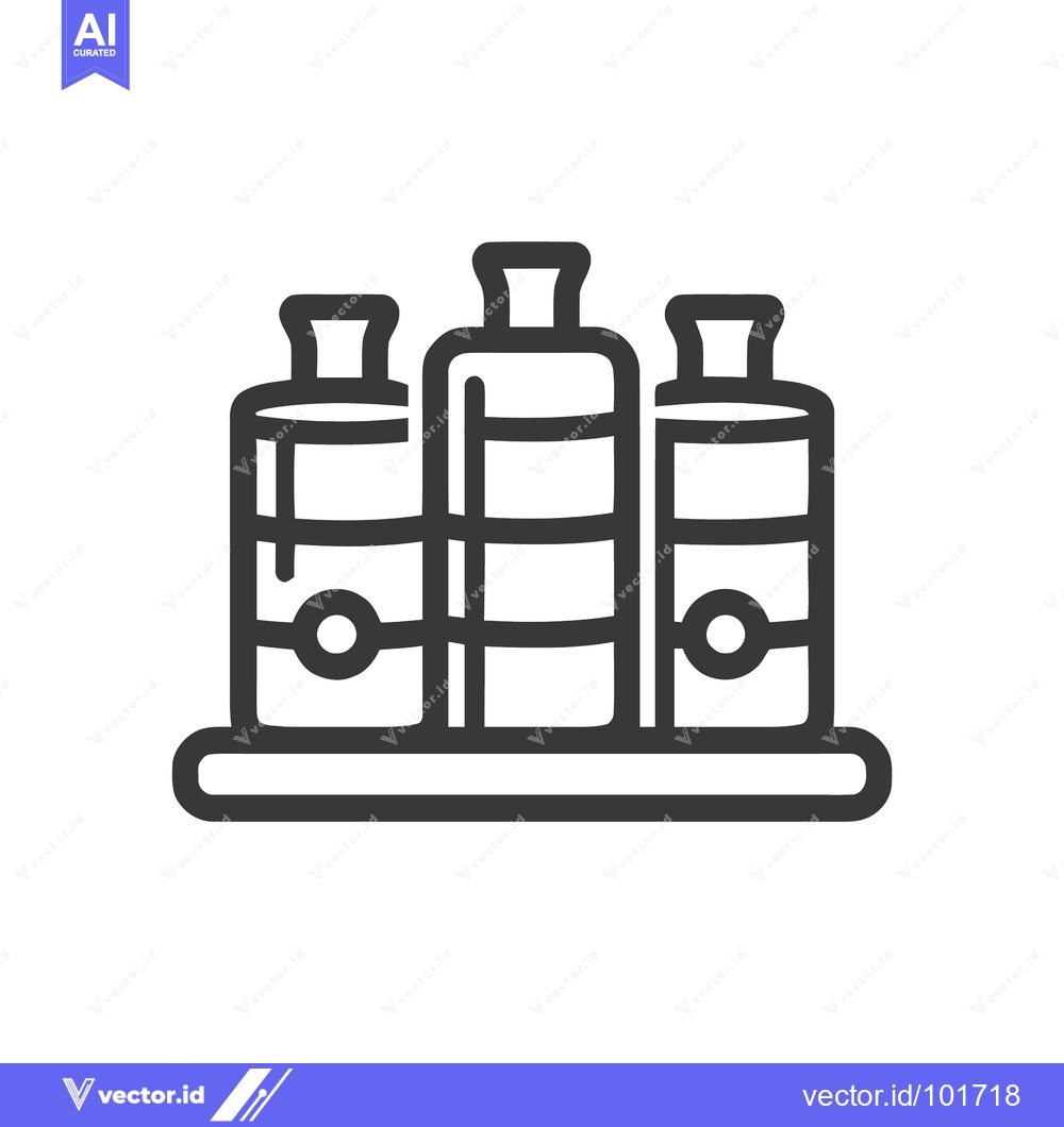Premium Vector dari Three Stylized Paint Tubes in a Row, Minimalist Line Art Icon