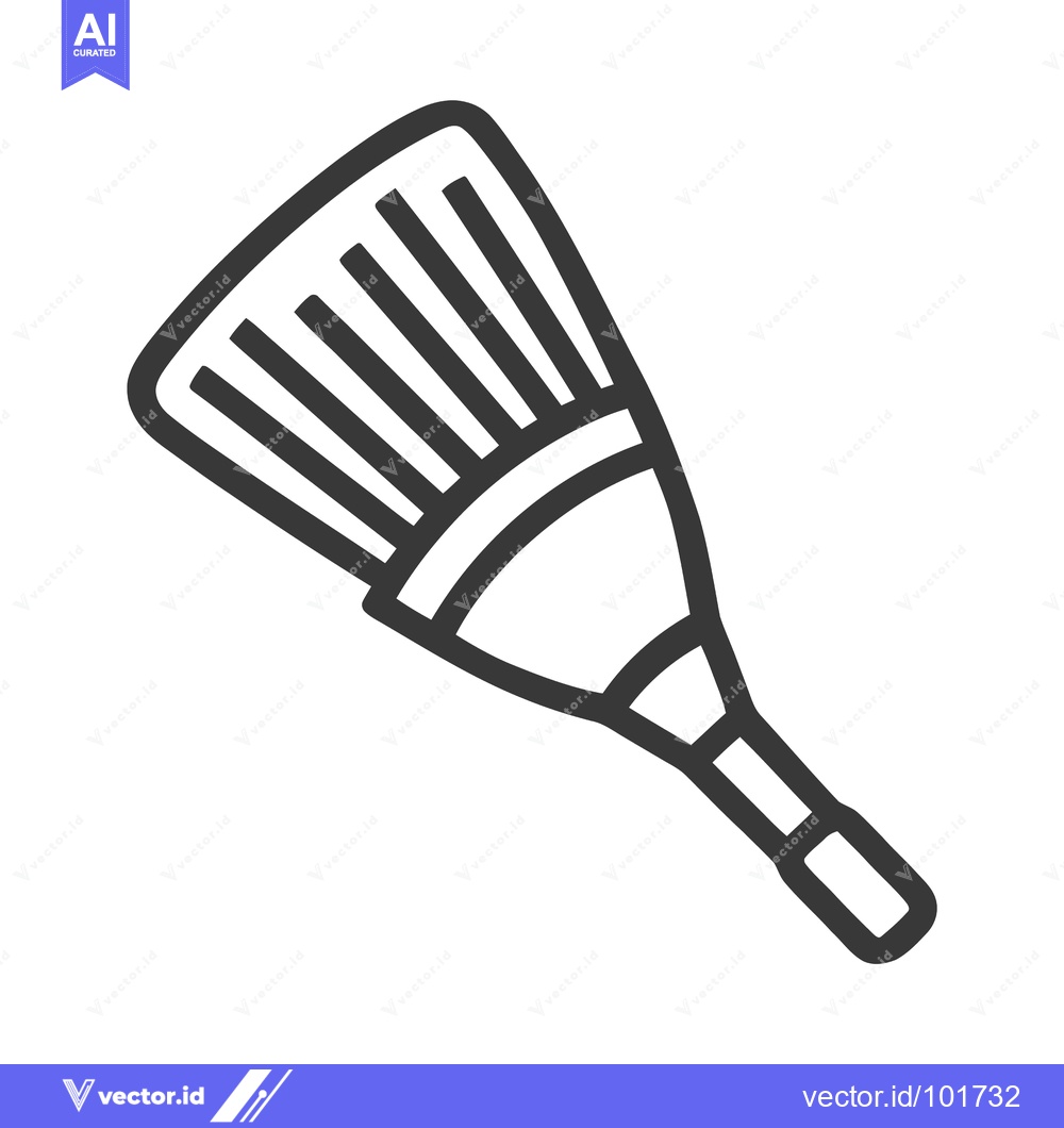 Premium Vector dari Minimalist Fan Rake Line Icon, a Stylized Gardening and Yard Work Tool