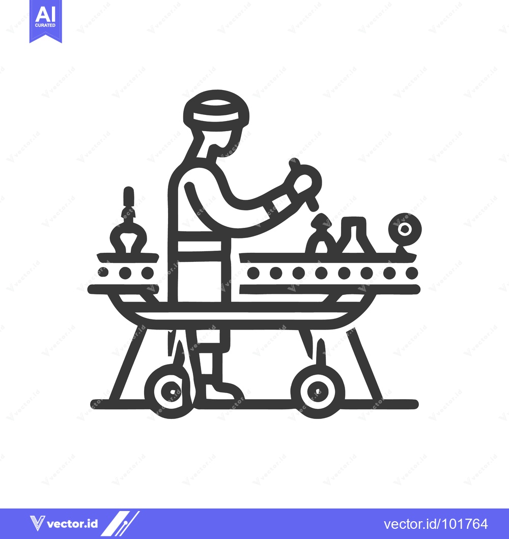 Premium Vector dari Ancient Perfumer Crafting Scents at a Mobile Workshop Table Line Art I