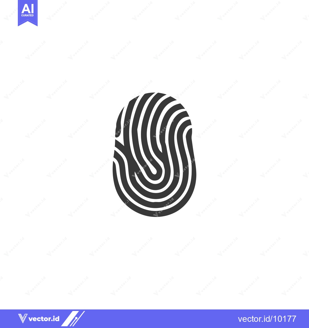 Premium Vector of A Black and White Fingerprint Icon