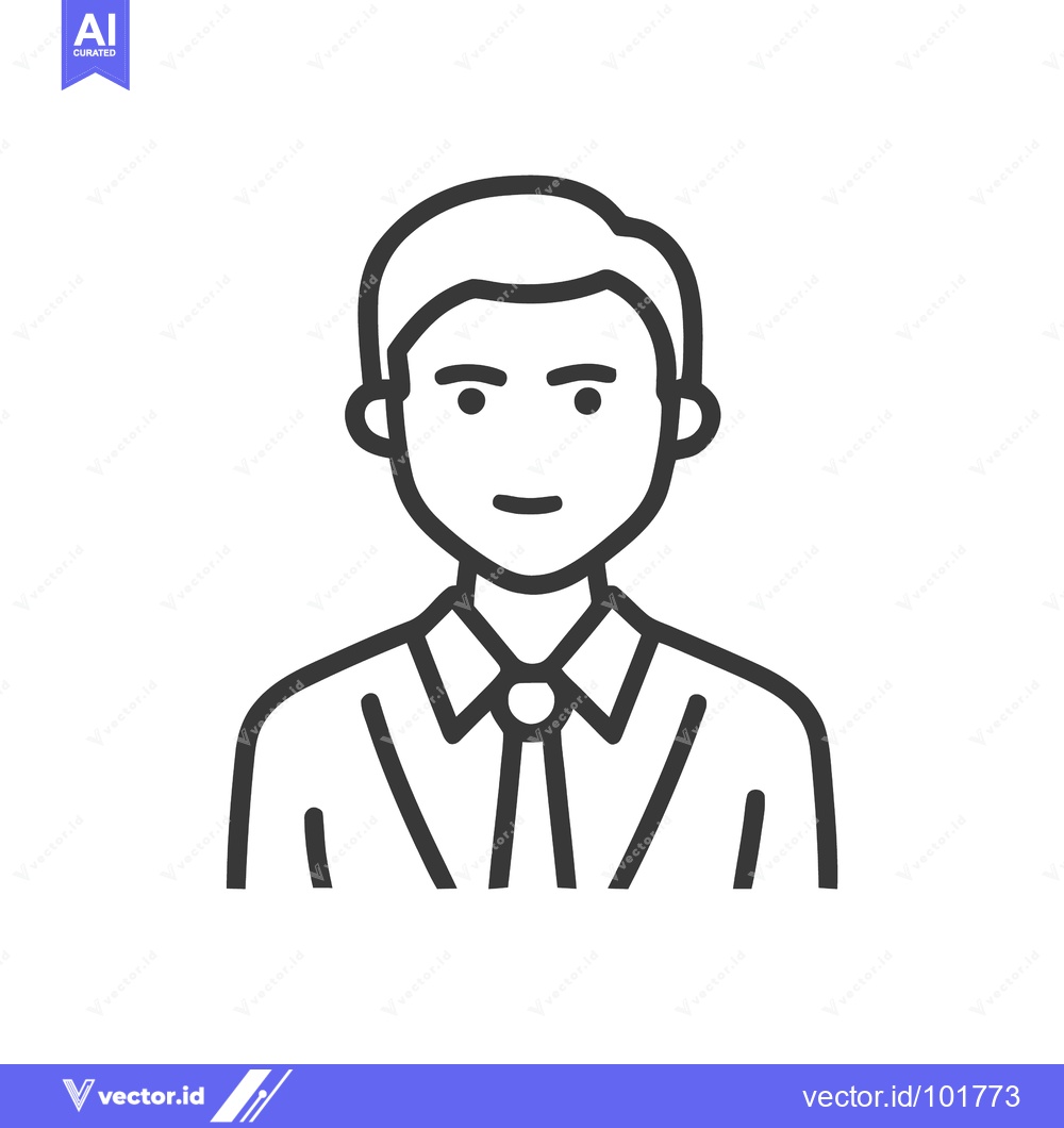 Premium Vector dari Modern Minimalist Line Art Icon of a Professional Man in Shirt and Tie