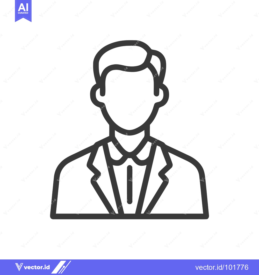 Premium Vector dari Professional Male User Profile Icon in Business Attire, Minimalist Lin