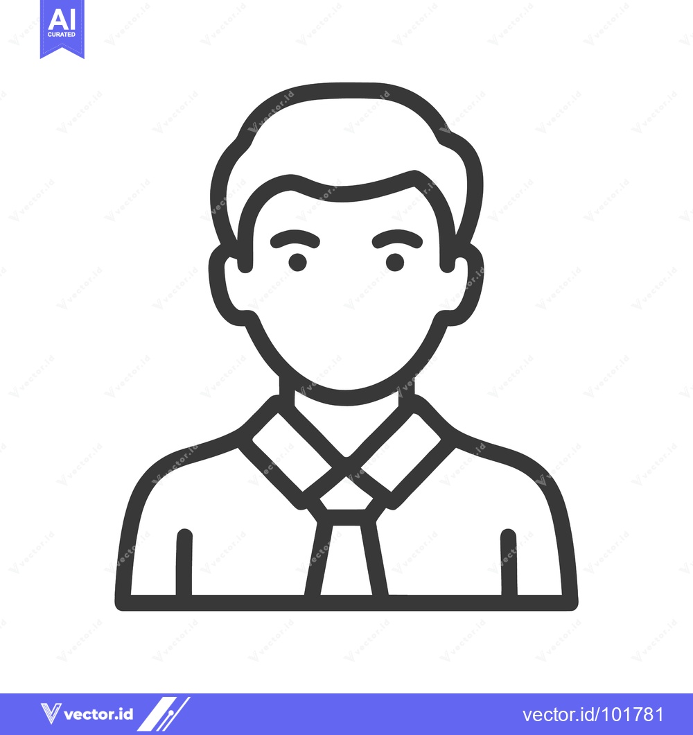 Premium Vector dari Clean Vector Outline of a Professional Man in Shirt and Tie, Ideal for