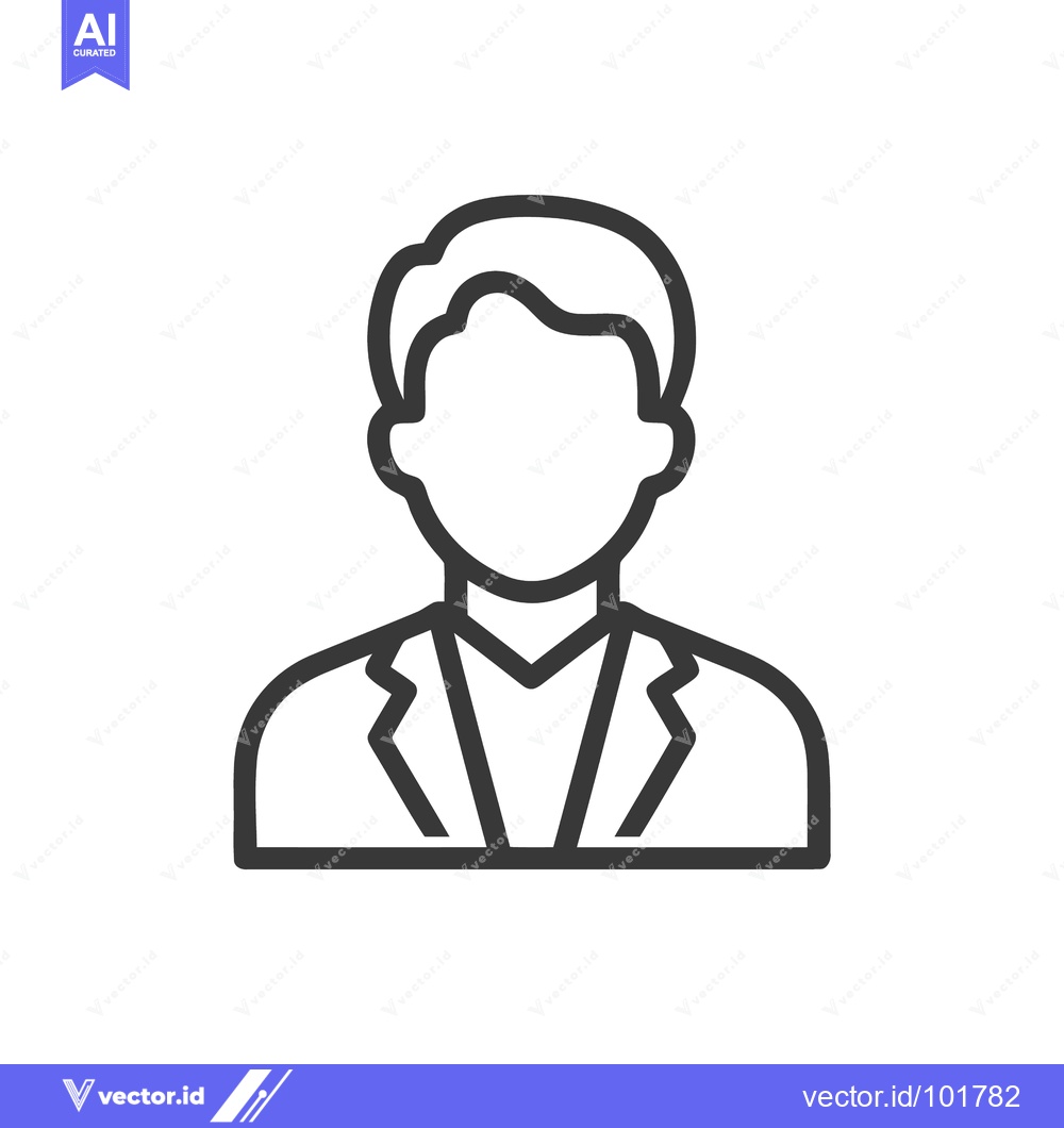 Premium Vector dari Clean Vector Line Icon of a Male User Avatar or Business Person Profil