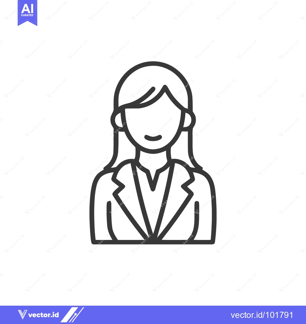Premium Vector dari Modern Outline Icon of Smiling Professional Woman Avatar in Business A