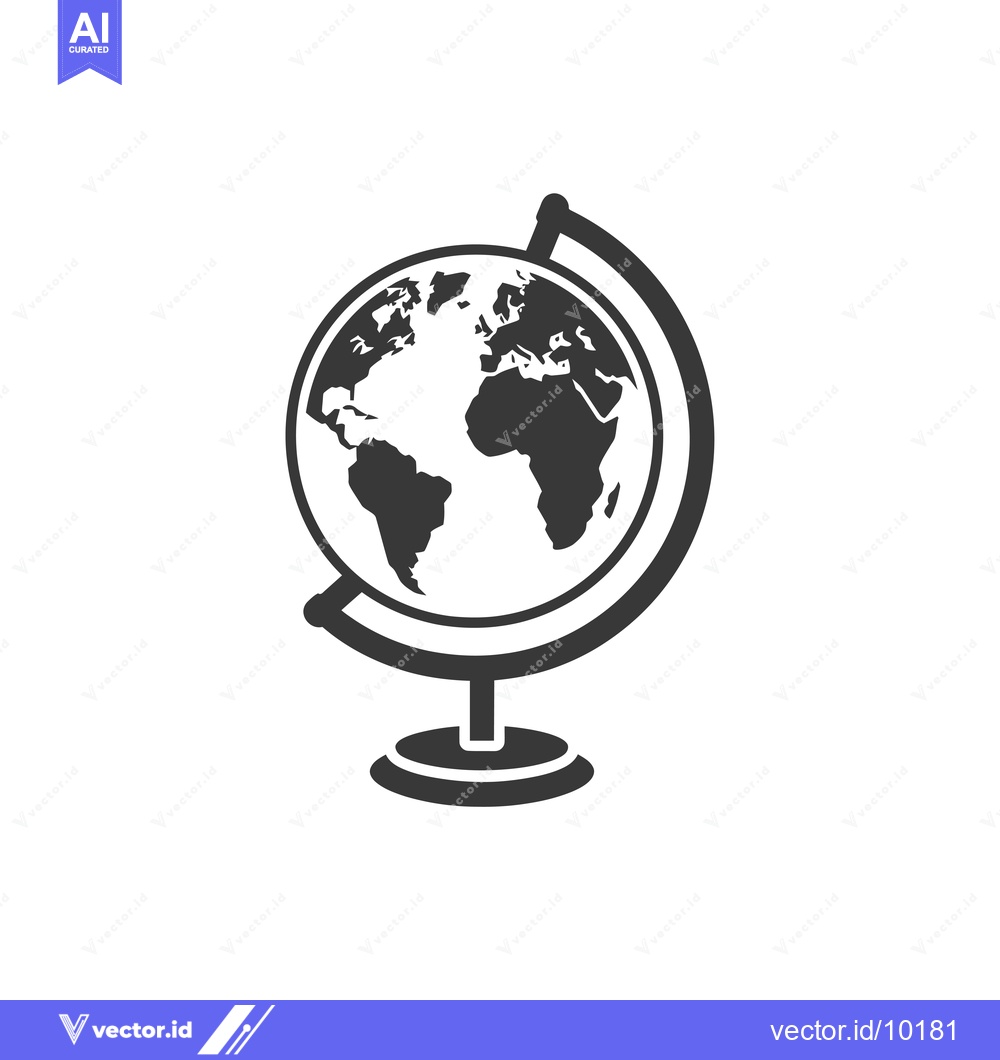Premium Vector of A Black and White Globe on a Stand