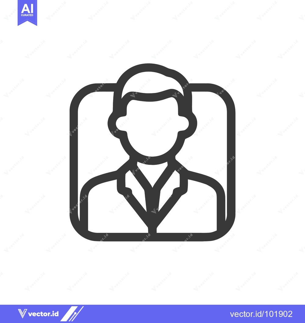 Premium Vector of Minimalist line icon of a professional man in a suit, a sleek user pro