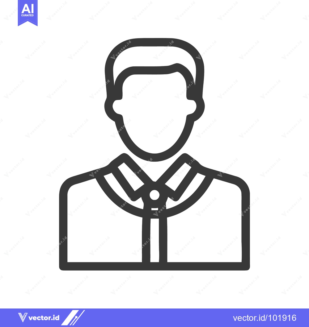 Premium Vector dari Simple Outline Male User Icon for Profile, Business, and Digital Inter
