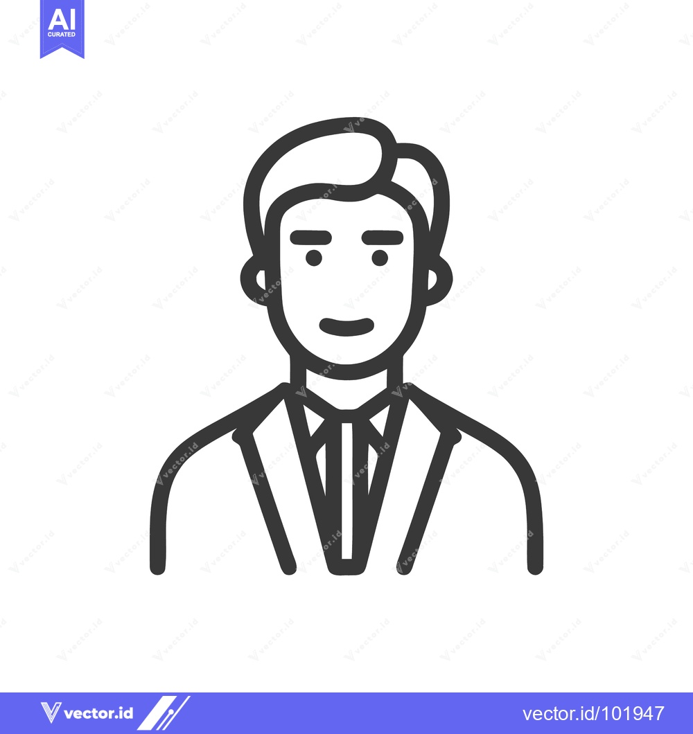Premium Vector dari Modern Flat Design Icon of a Smiling Male Professional in Suit