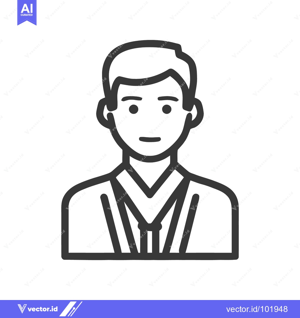Premium Vector dari Modern Minimalist Line Art Icon of a Professional Man in a Tie