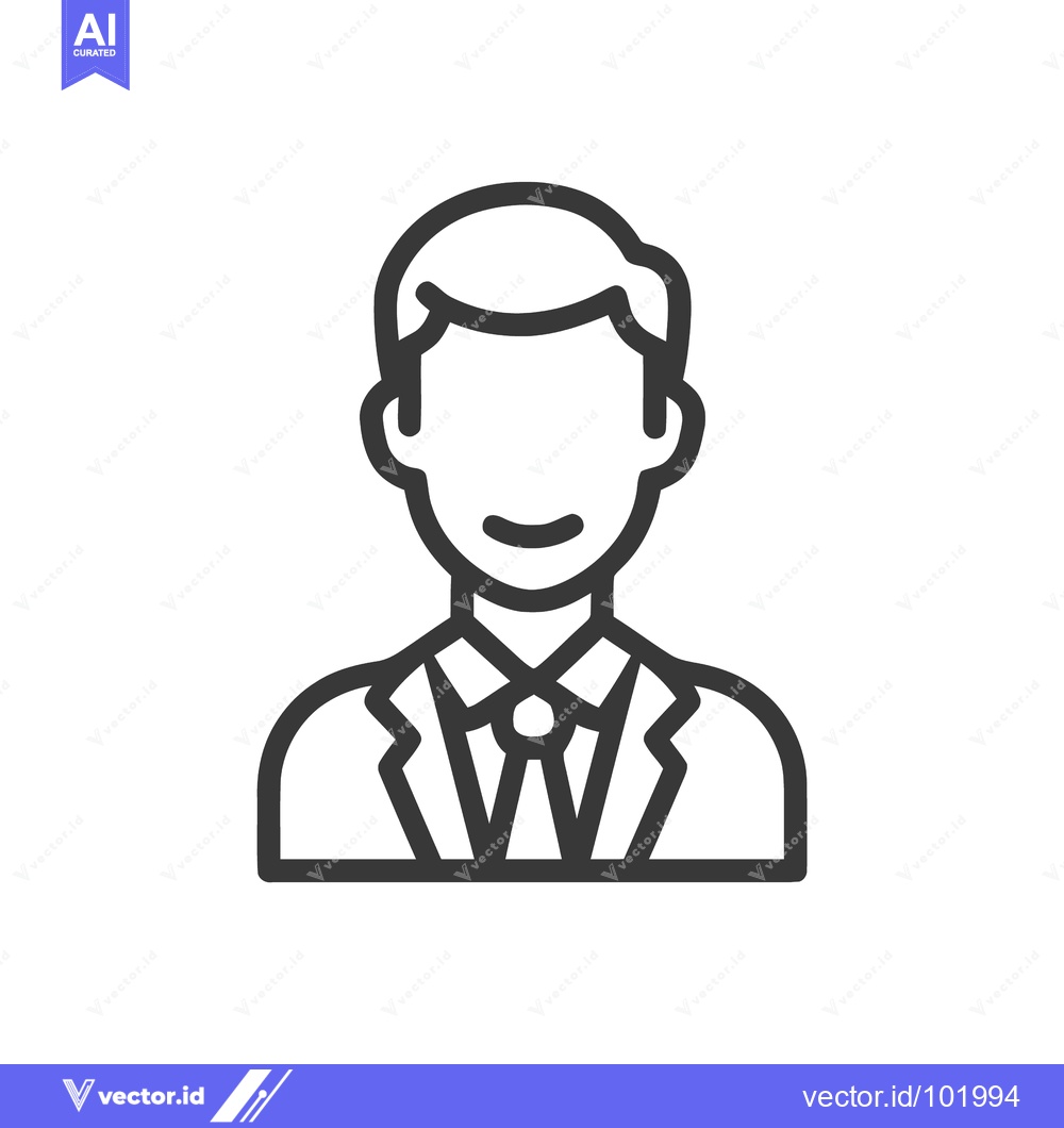 Premium Vector dari Sleek Professional Businessman Line Icon in a Formal Suit