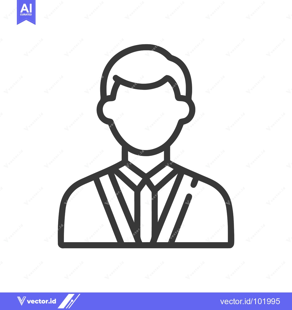 Premium Vector dari Faceless Male Professional: A Minimalist Line Art Icon of a Businessma