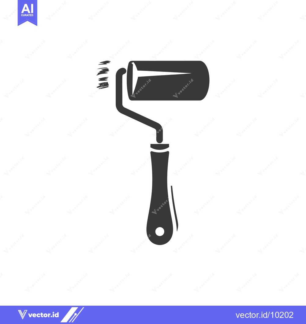 Premium Vector dari A Black And White Icon Depicting A Paint Roller