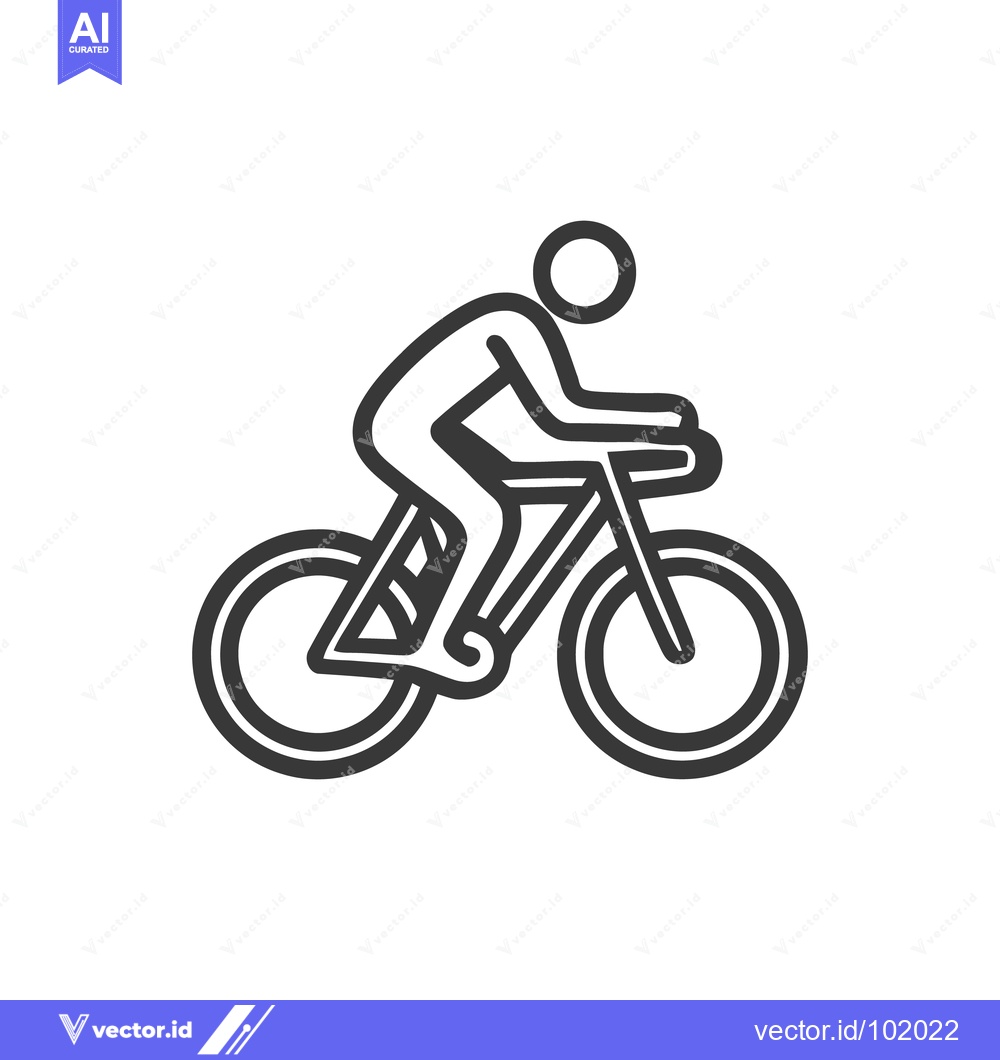 Premium Vector dari Dynamic Cyclist Icon with Bold, Modern Outline Style