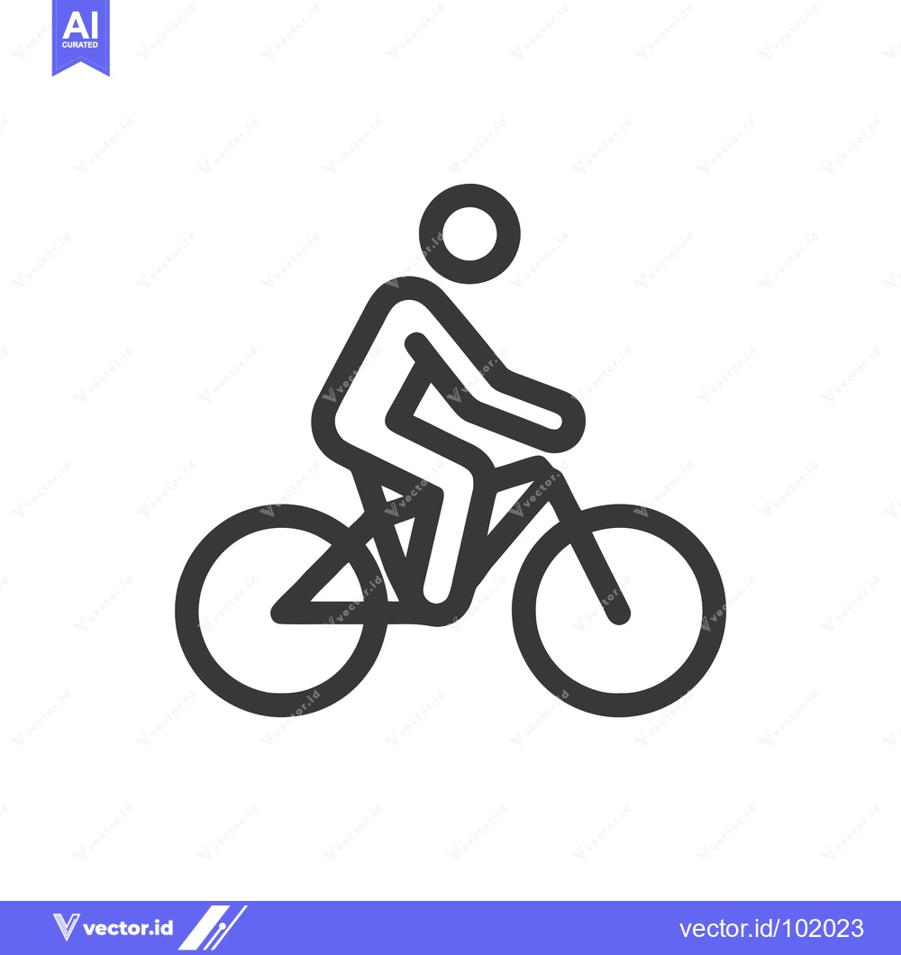 Premium Vector dari Modern Minimalist Cyclist Icon with Bold, Rounded Lines for Transport