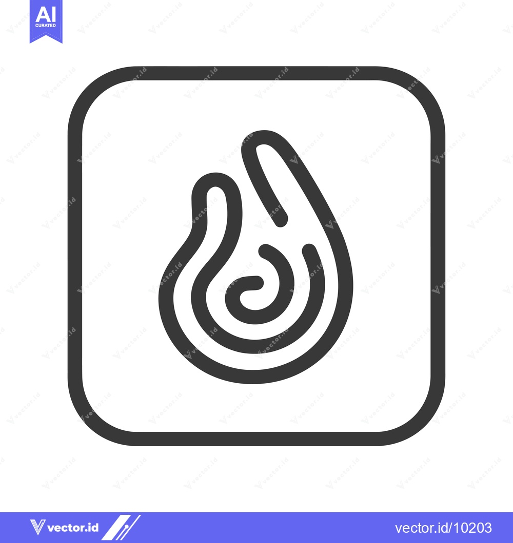 Premium Vector of A Black and White Icon Depicting a Spiral Shape Within a Square