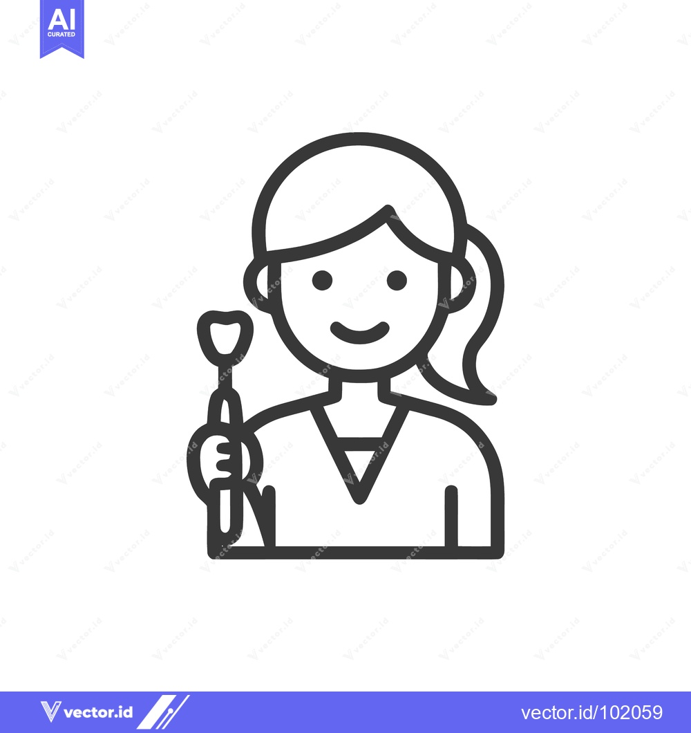 Premium Vector dari Friendly Woman Dentist Holding Dental Mirror, Professional Healthcare