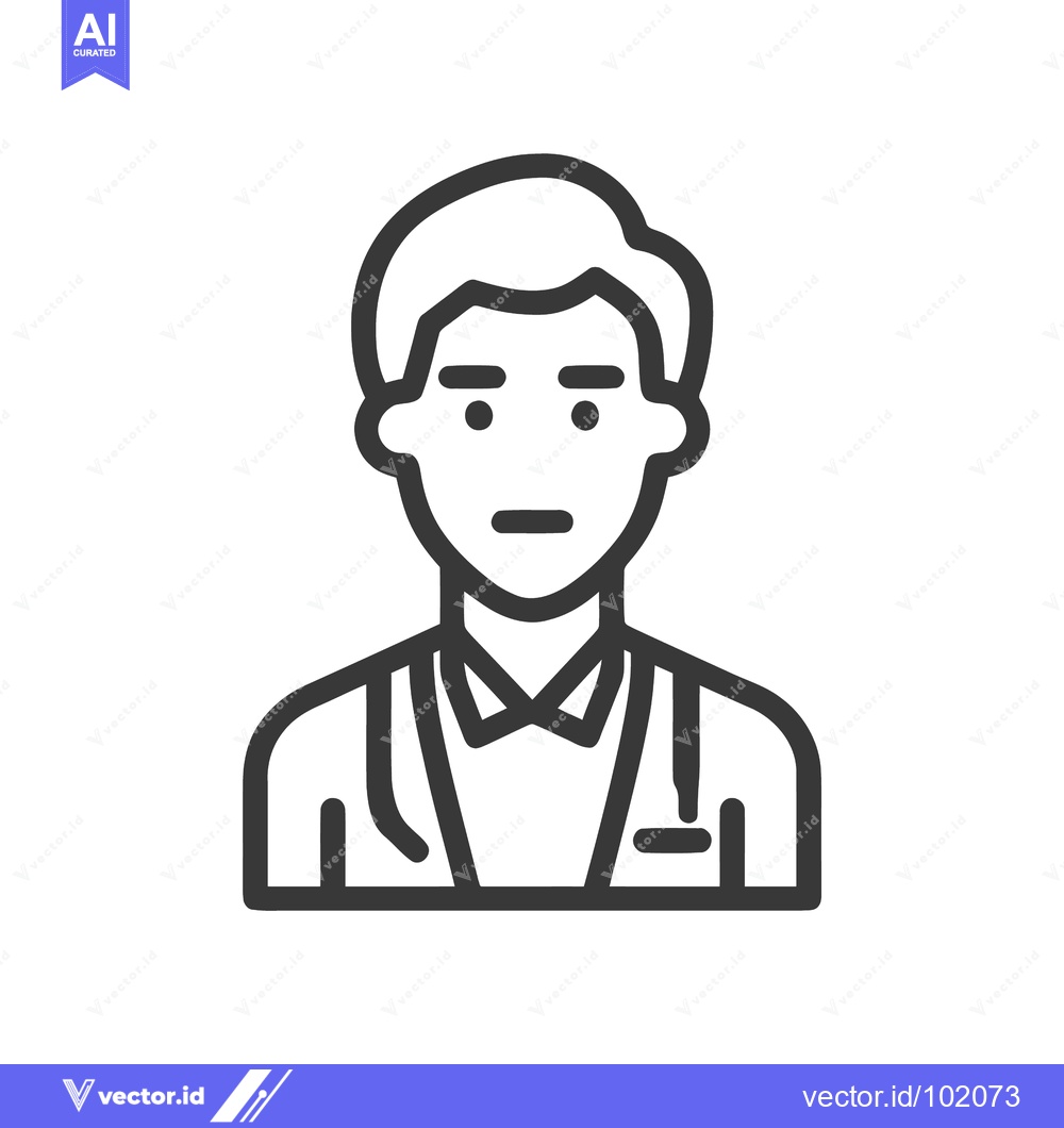 Premium Vector dari Stylized Male Avatar Icon with Bow Tie and Formal Attire in Outline St