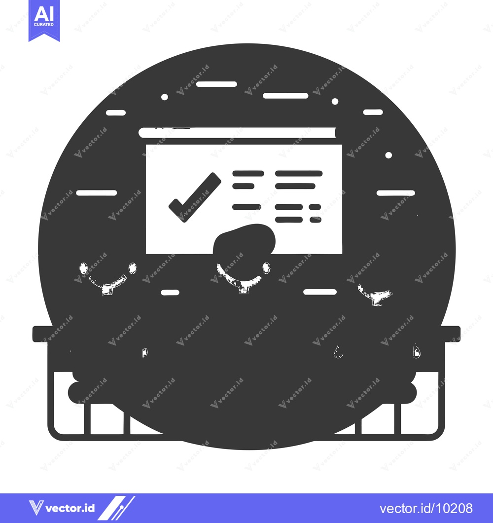 Premium Vector of A Black and White Icon of a Checklist in a Circle