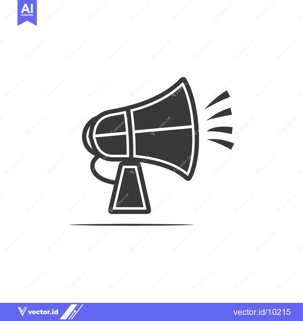 Premium Vector of A Black and White Icon of a Loudspeaker with Sound Waves