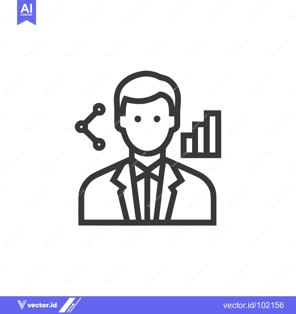 Premium Vector dari Corporate Professional Avatar with Data Analytics and Sharing Icons