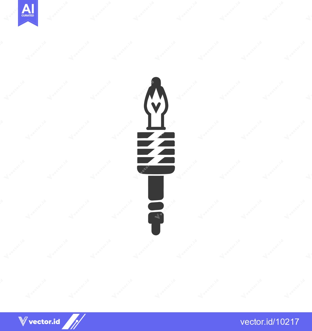 Premium Vector dari A Black and White Icon of a Torch with a Flame