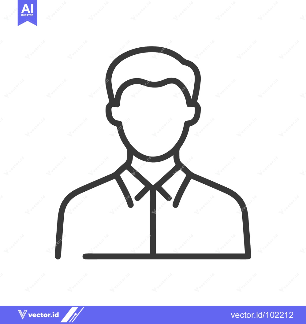 Premium Vector dari Sleek Faceless Male User Avatar with Styled Hair Line Icon