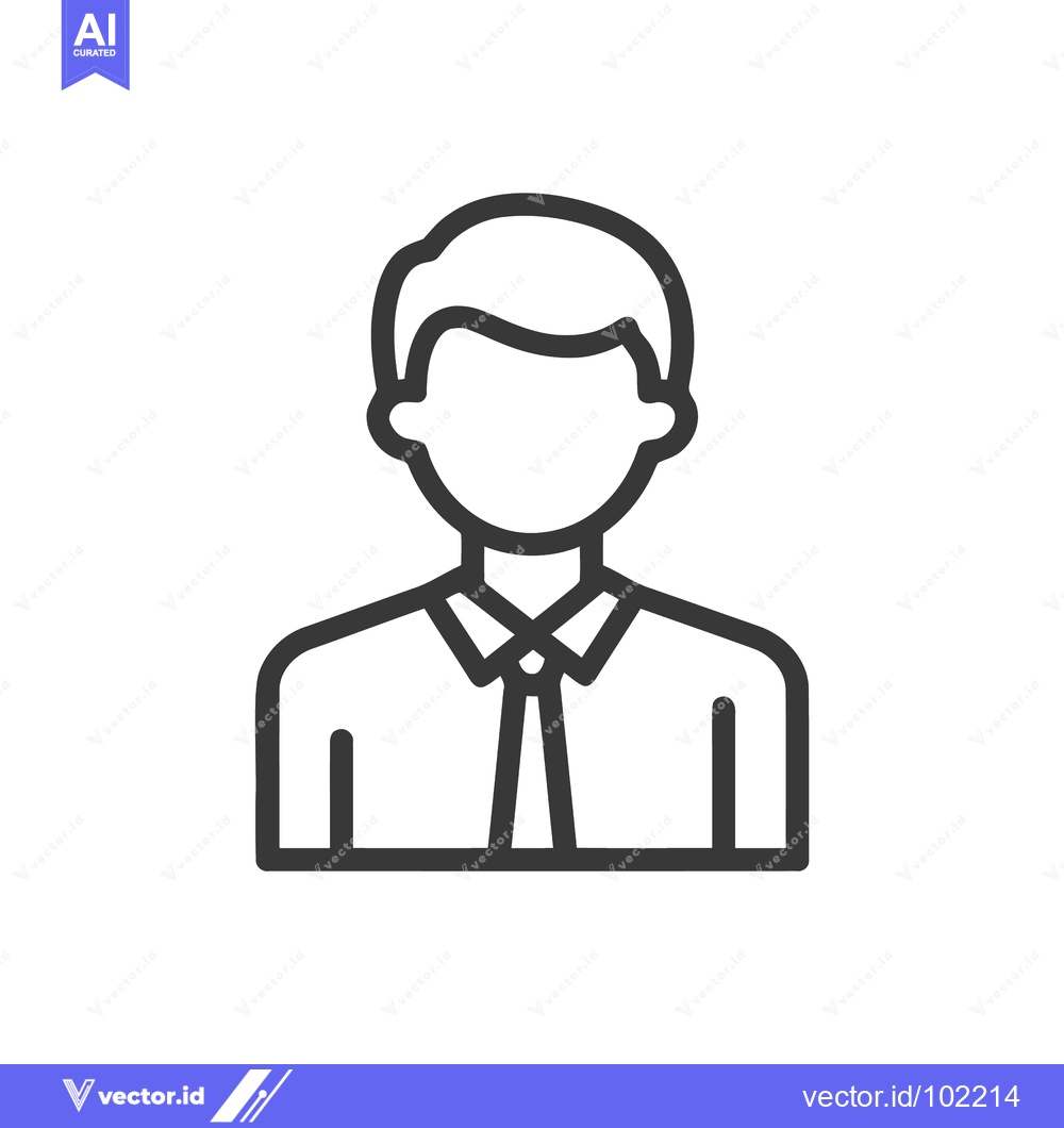 Premium Vector dari Professional Male User Avatar: Clean, Faceless Line Art Icon with Shir