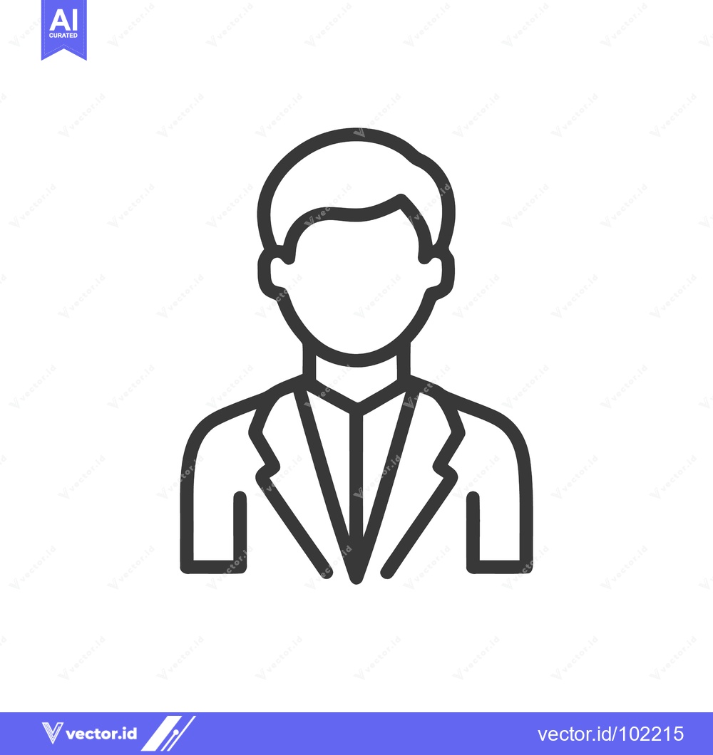 Premium Vector dari Sleek Outline Icon of an Anonymous Professional Man in a Suit