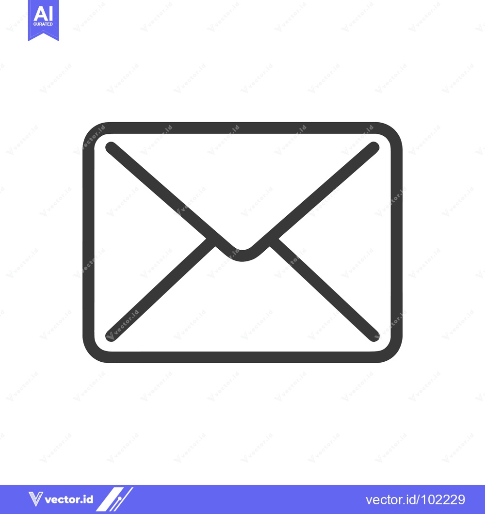 Premium Vector dari Sleek Mail Envelope Icon with Modern Rounded Outline Design
