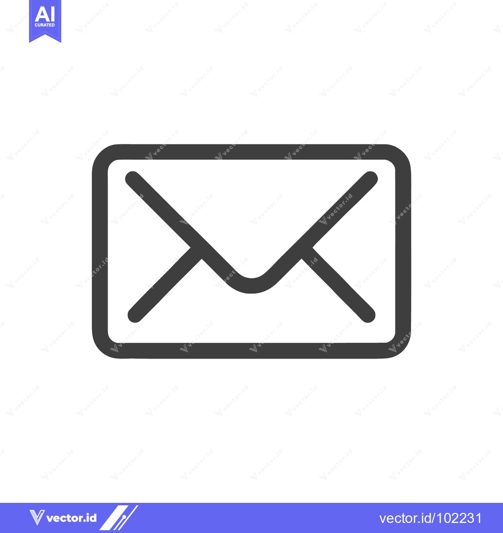 Premium Vector dari Minimalist Dark Grey Envelope Icon with Modern Rounded Outline