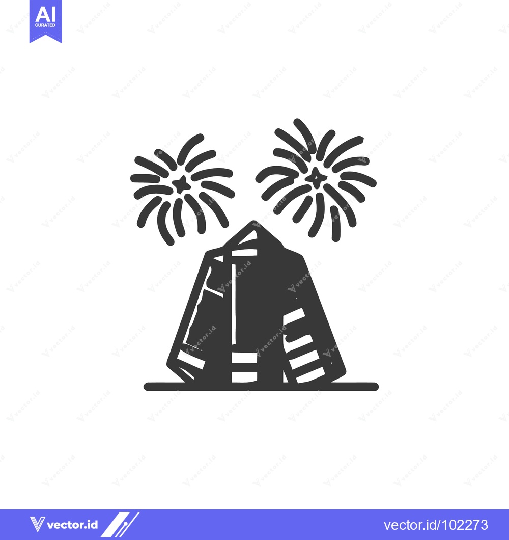 Premium Vector dari Stylized Japanese Festival Icon: Happi Coat Beneath Fireworks