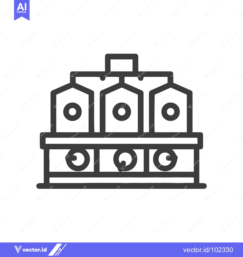 Premium Vector of Symmetrical Industrial Silo System Line Icon with Piping and Valves fo
